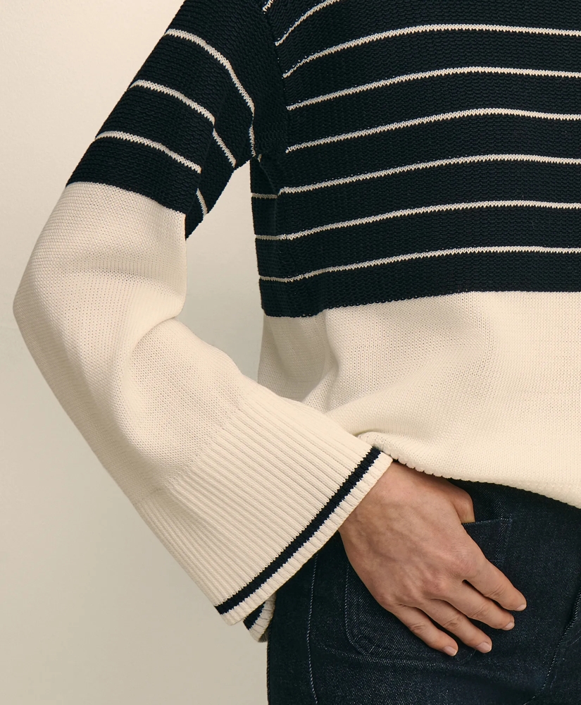 Cotton Oversized Mariner Stripe Sweater, image 3