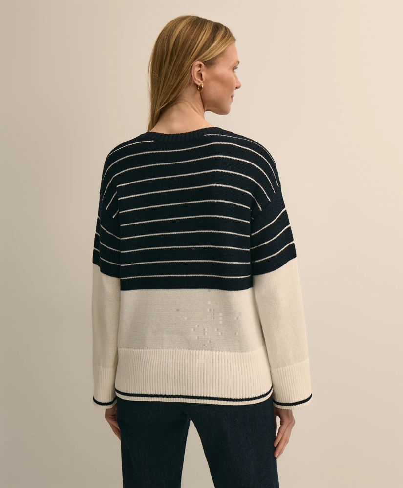 Cotton Oversized Mariner Stripe Sweater, image 4