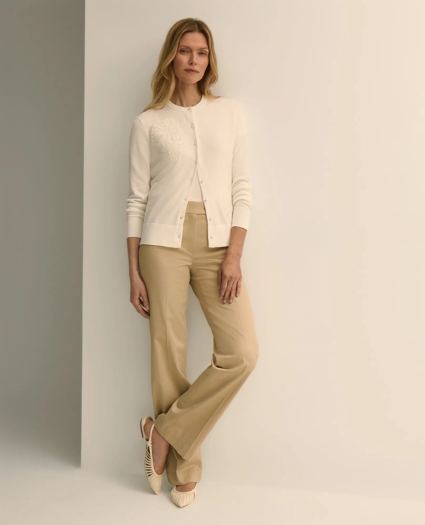 Supima&reg; Cotton Floral Embroidered Cardigan, image 2