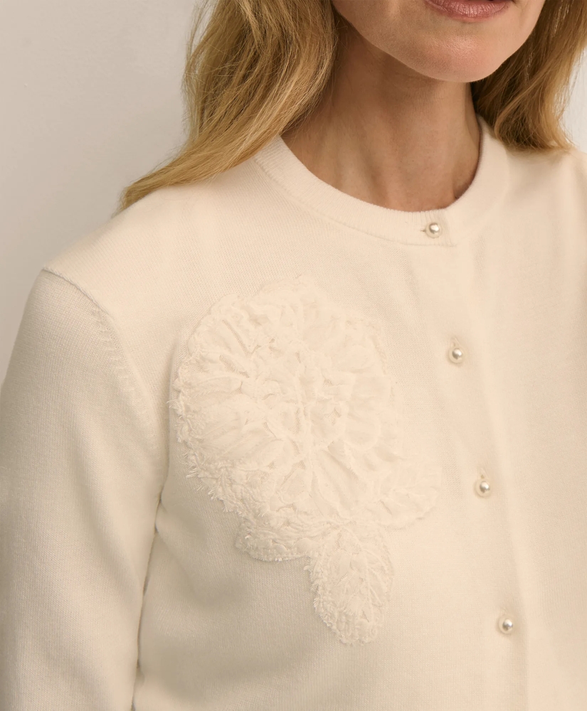 Supima&reg; Cotton Floral Embroidered Cardigan, image 3