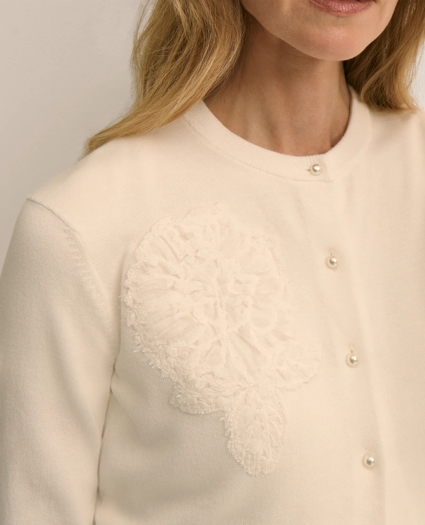 Supima&reg; Cotton Floral Embroidered Cardigan, image 3