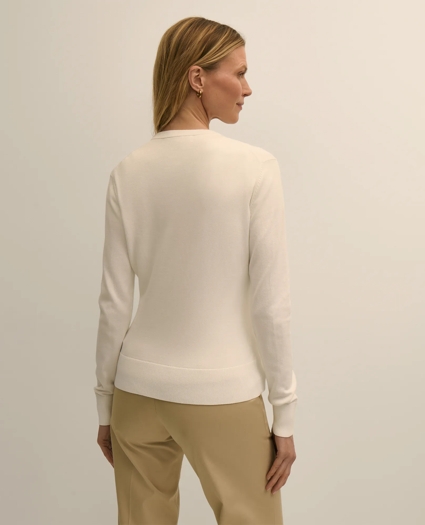 Supima&reg; Cotton Floral Embroidered Cardigan, image 4