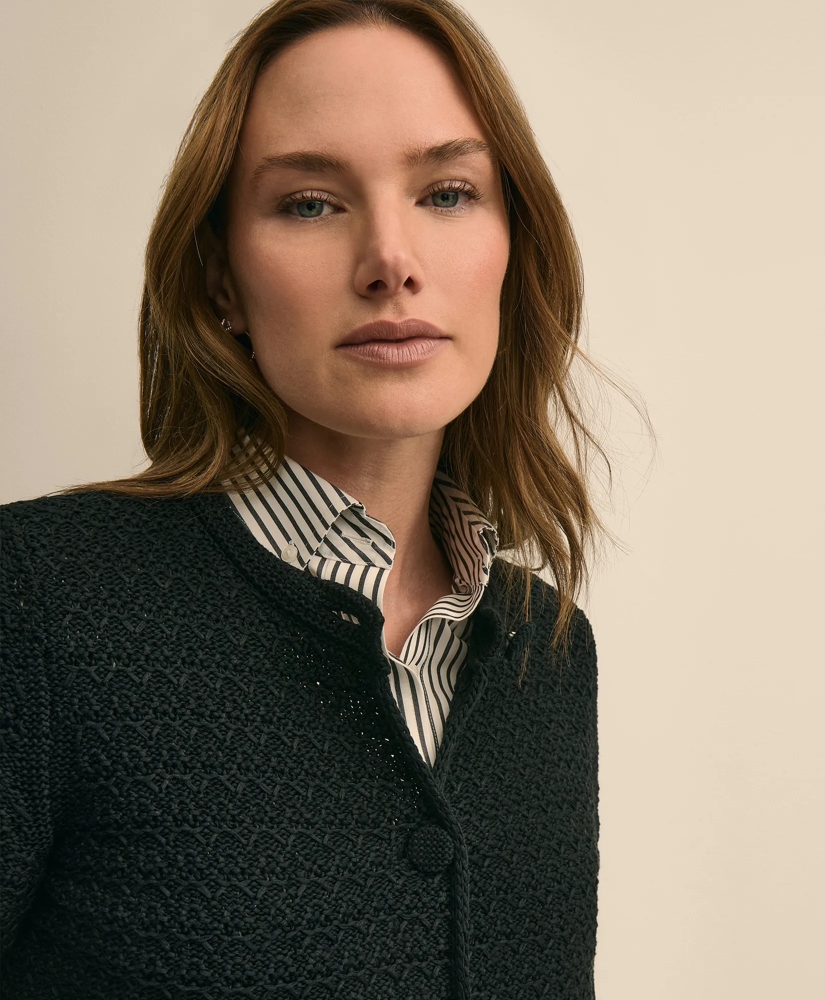 Mercerized Cotton Crochet Sweater Jacket, image 3