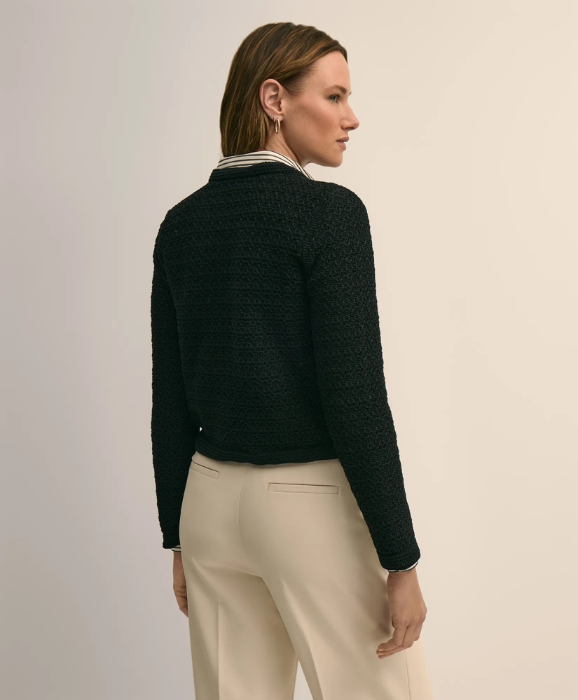 Mercerized Cotton Crochet Sweater Jacket, image 4