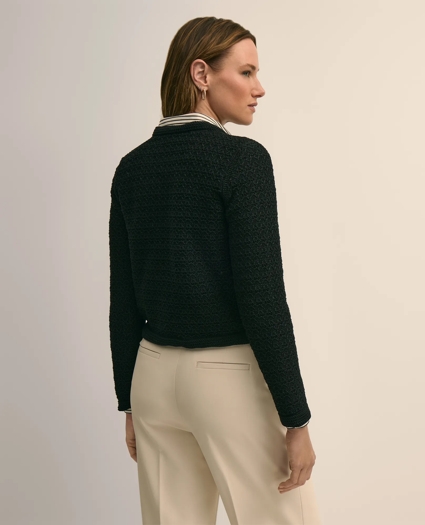 Mercerized Cotton Crochet Sweater Jacket, image 4