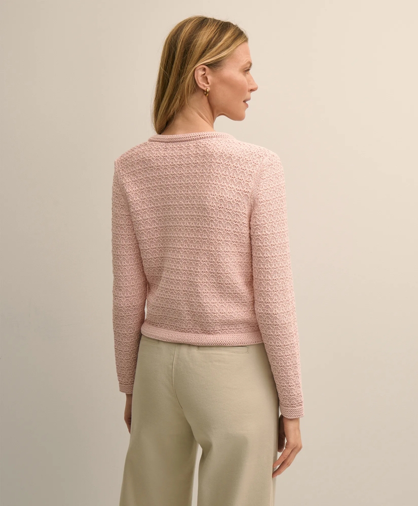 Mercerized Cotton Crochet Sweater Jacket, image 4