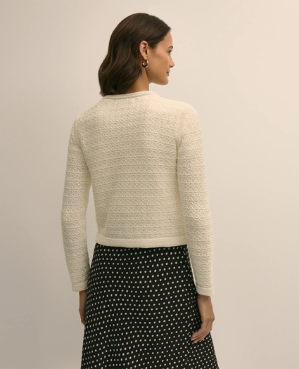 Mercerized Cotton Crochet Sweater Jacket, image 4