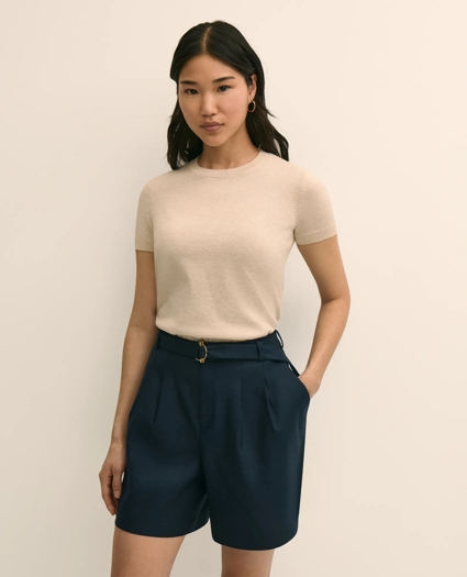 Supima&reg; Cotton Short-Sleeve Shell Sweater, image 1