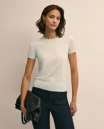 Supima&reg; Cotton Short-Sleeve Shell Sweater, image 1