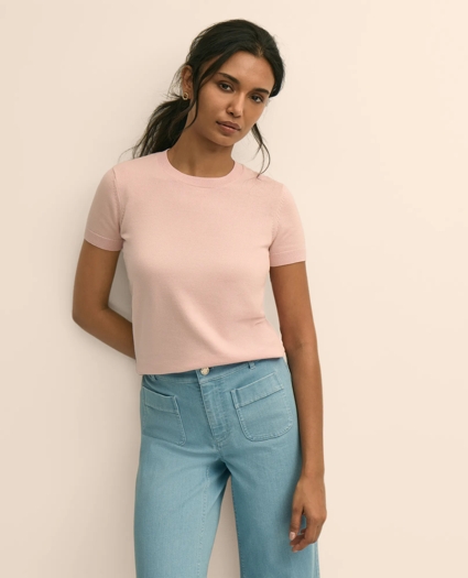 Supima&reg; Cotton Short-Sleeve Shell Sweater, image 1