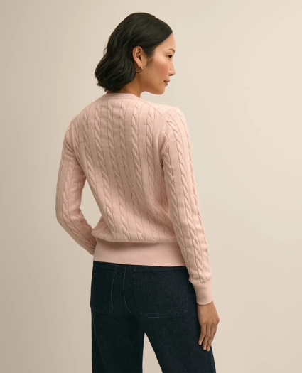 Supima&reg; Cotton Cable Crewneck Sweater, image 3