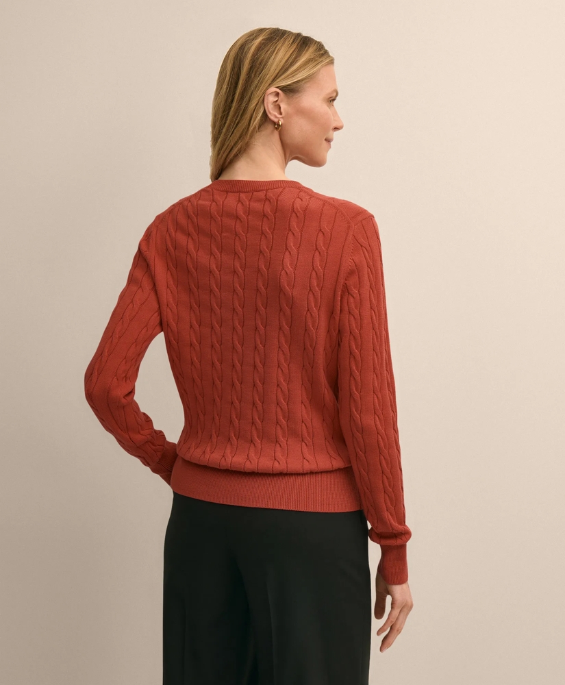 Supima&reg; Cotton Cable Crewneck Sweater, image 4