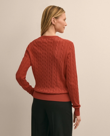 Supima&reg; Cotton Cable Crewneck Sweater, image 4