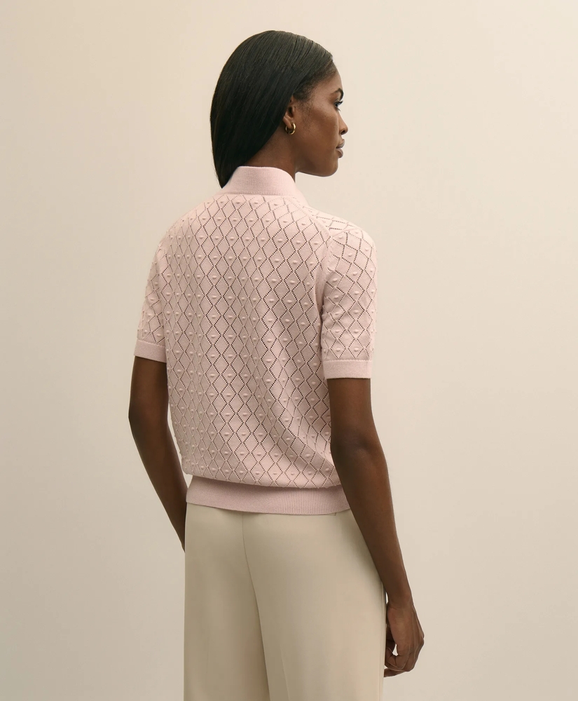 Cotton Viscose Short-Sleeve Ruffle Sweater, image 4