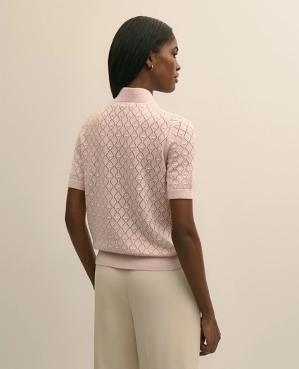 Cotton Viscose Short-Sleeve Ruffle Sweater, image 4