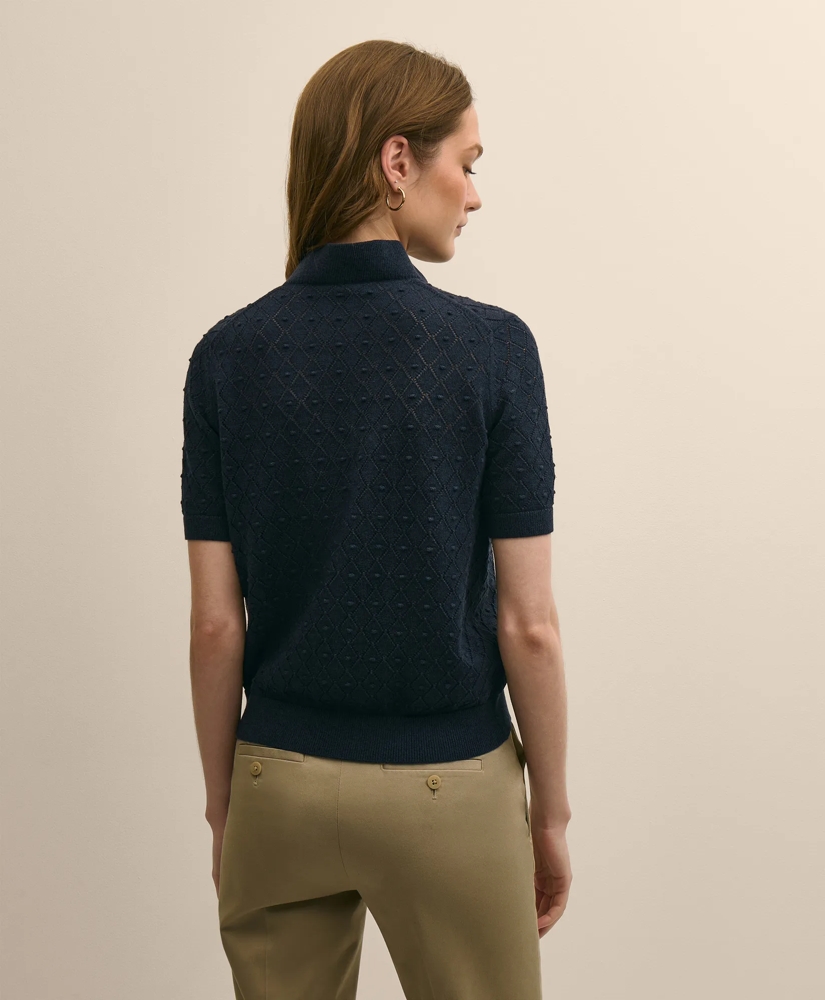 Cotton Viscose Short-Sleeve Ruffle Sweater, image 4