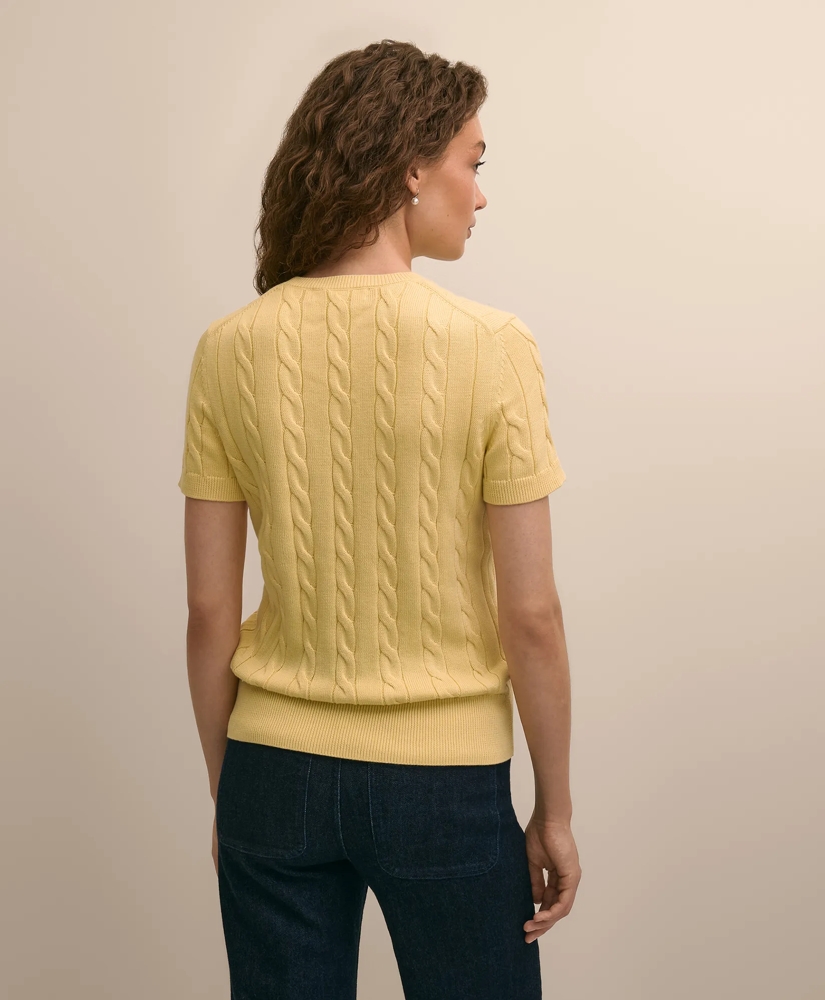 Supima&reg; Cotton Cable Short-Sleeve Sweater, image 4