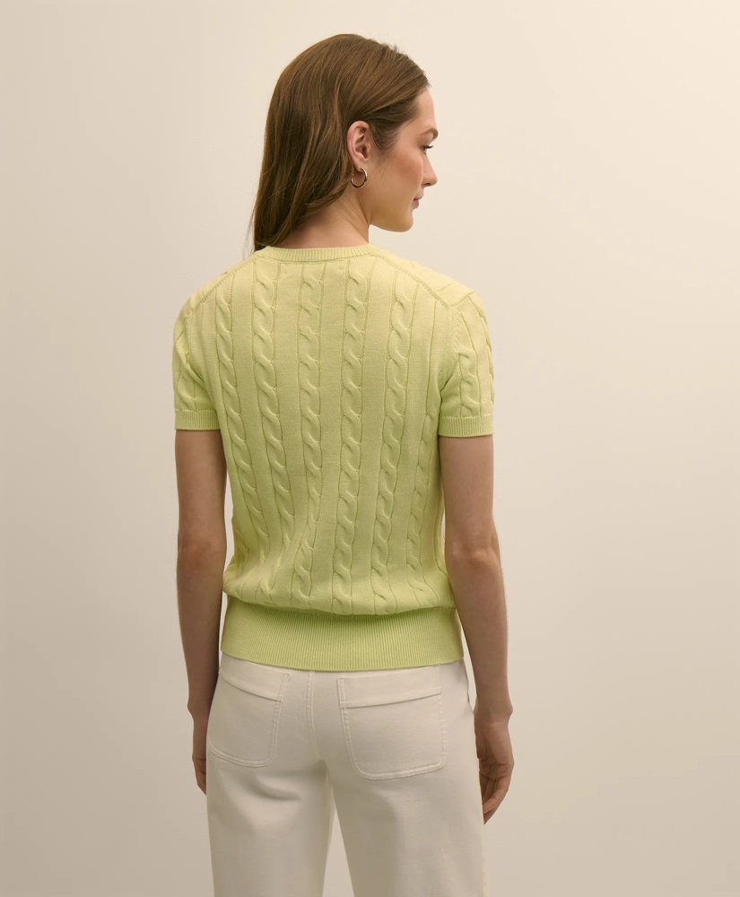Supima&reg; Cotton Cable Short-Sleeve Sweater, image 4