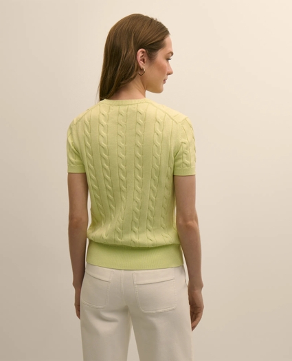 Supima&reg; Cotton Cable Short-Sleeve Sweater, image 4
