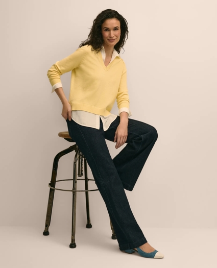 Supima&reg; Cotton Layered Sweater-Shirt, image 2