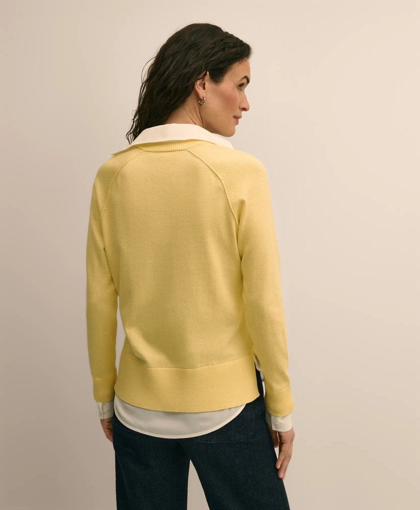 Supima&reg; Cotton Layered Sweater-Shirt, image 4