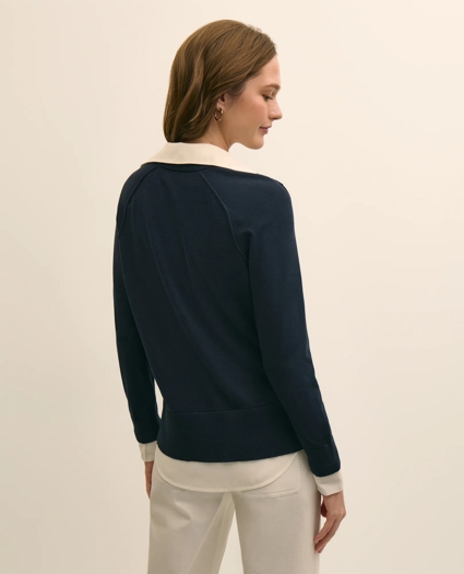 Supima&reg; Cotton Layered Sweater-Shirt, image 4