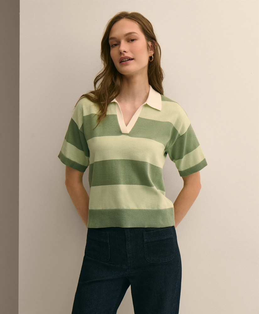 Supima&reg; Cotton Short-Sleeve Rugby Polo Sweater, image 1