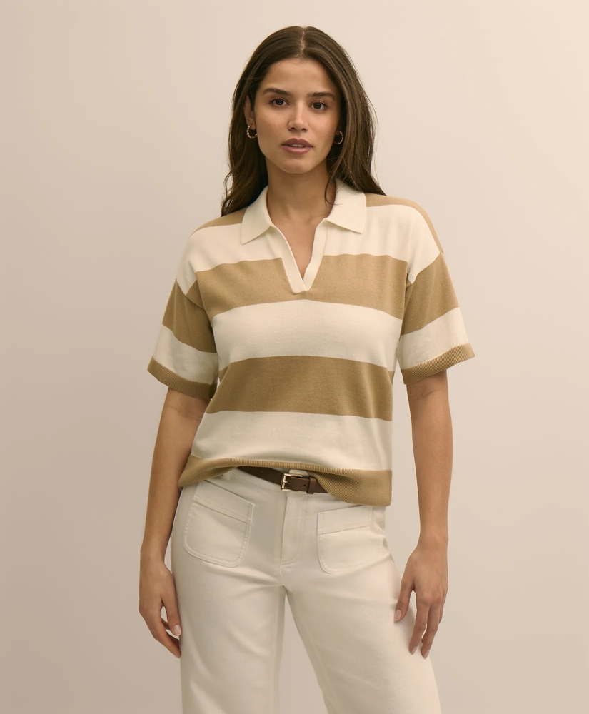 Supima&reg; Cotton Short-Sleeve Rugby Polo Sweater, image 1