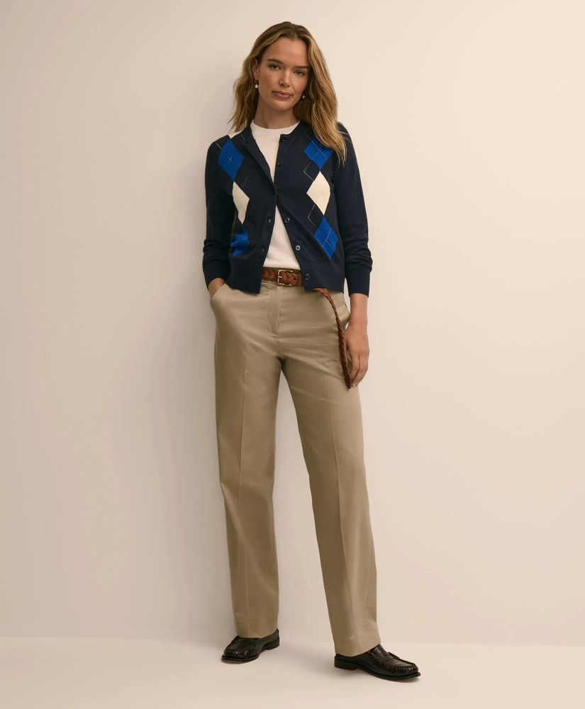 Supima&reg; Cotton Argyle Cardigan, image 2