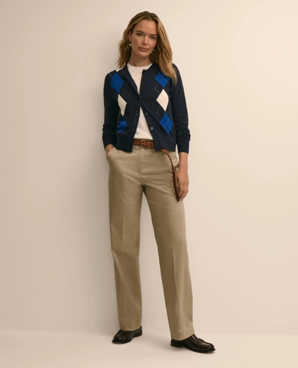 Supima&reg; Cotton Argyle Cardigan, image 2