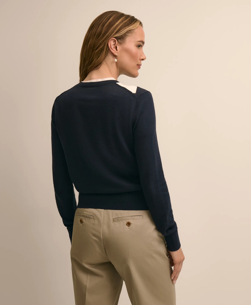 Supima&reg; Cotton Argyle Cardigan, image 4