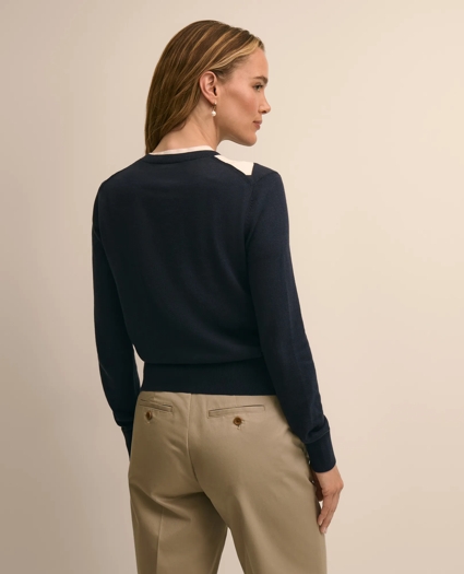 Supima&reg; Cotton Argyle Cardigan, image 4