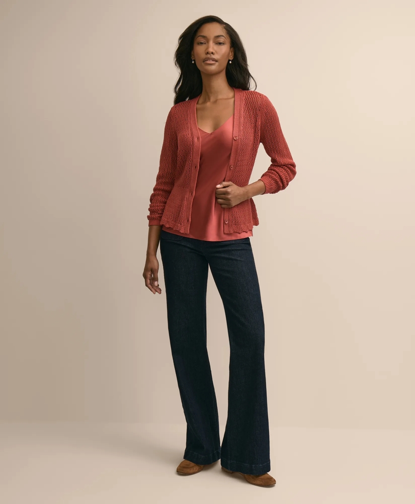 Cotton Pointelle Cardigan, image 2