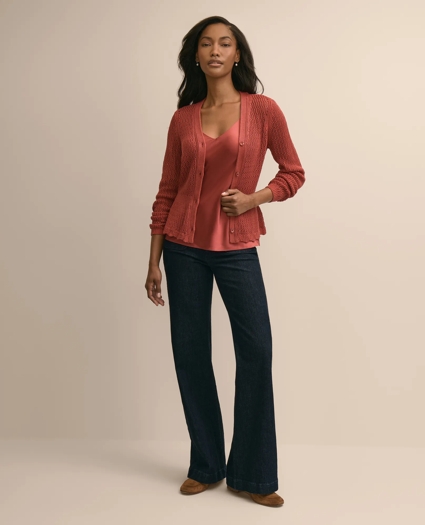 Cotton Pointelle Cardigan, image 2