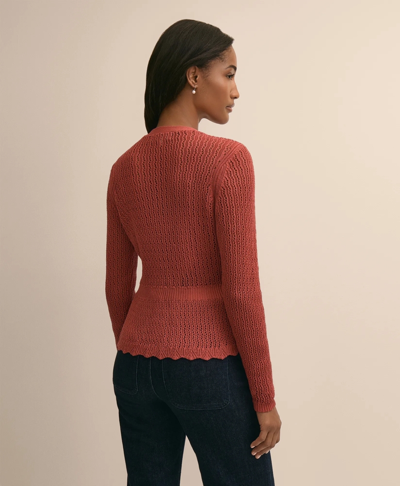 Cotton Pointelle Cardigan, image 4