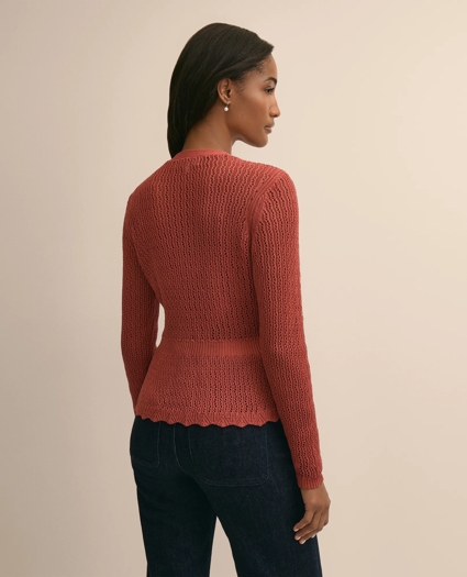 Cotton Pointelle Cardigan, image 4