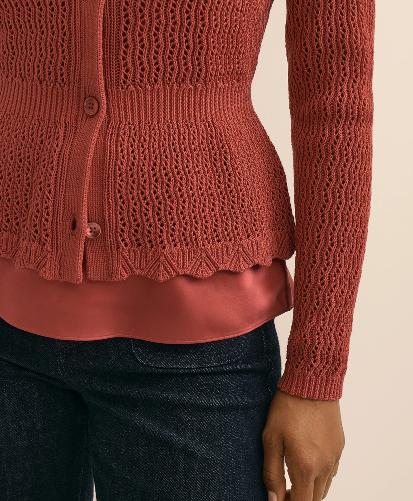 Cotton Pointelle Cardigan, image 5