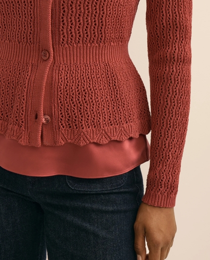 Cotton Pointelle Cardigan, image 5