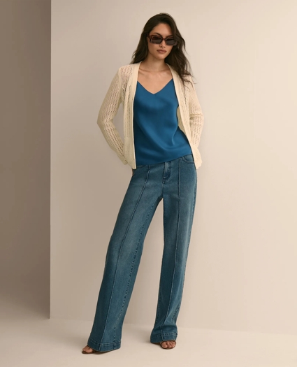 Cotton Pointelle Cardigan, image 2