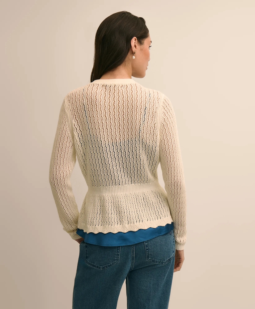Cotton Pointelle Cardigan, image 4