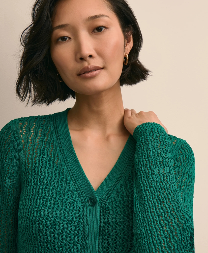 Cotton Pointelle Cardigan, image 3