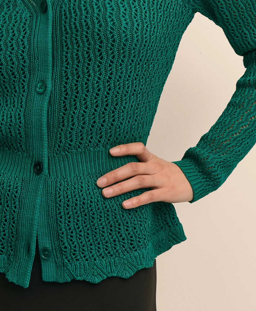 Cotton Pointelle Cardigan, image 4