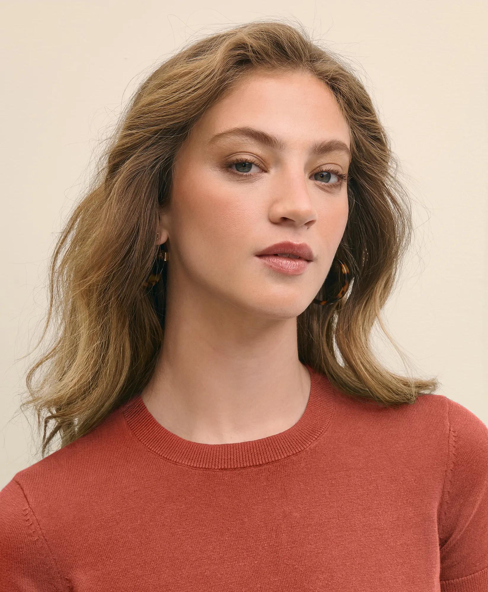 Supima&reg; Cotton Short-Sleeve Shell Sweater, image 2