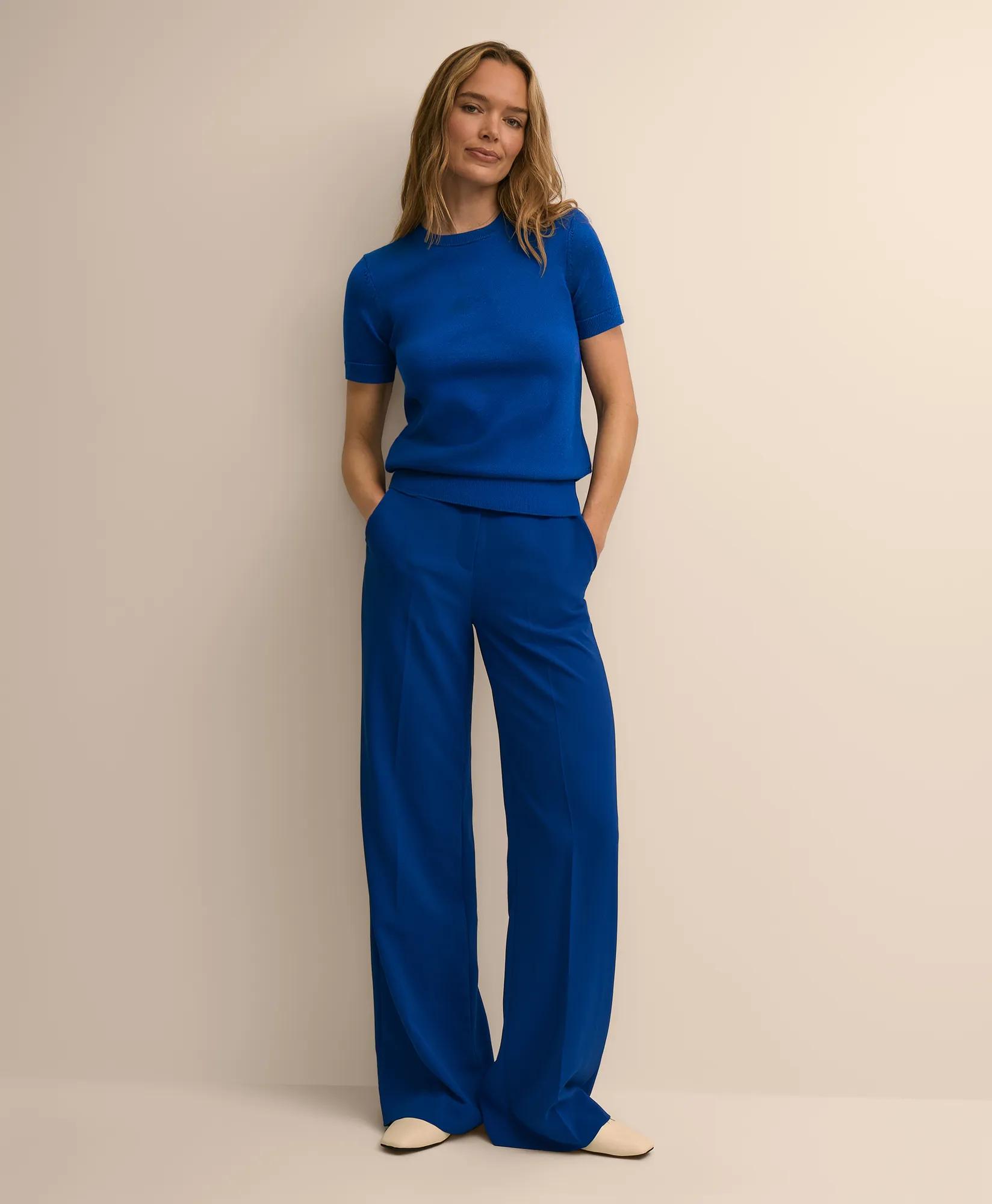 Supima&reg; Cotton Short-Sleeve Shell Sweater, image 2