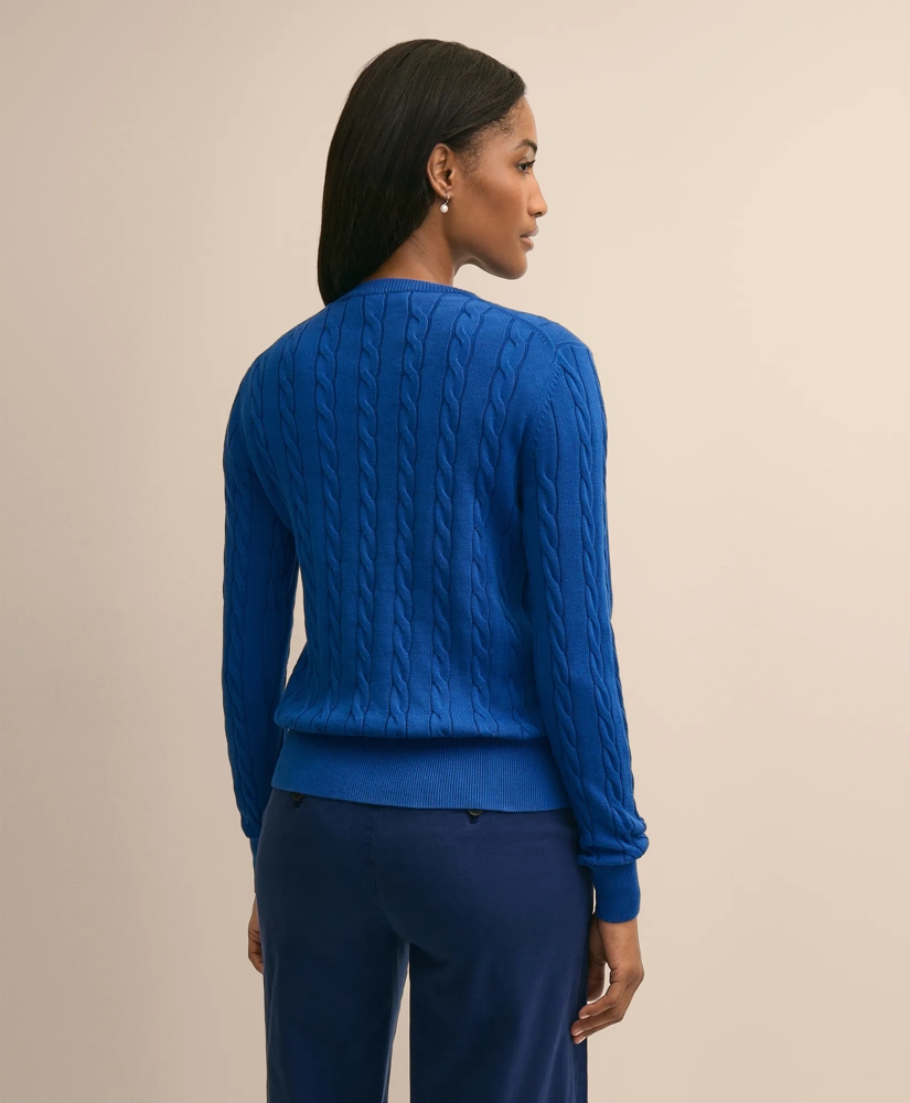 Supima&reg; Cotton Cable Crewneck Sweater, image 4