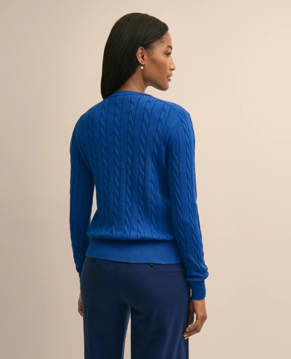 Supima&reg; Cotton Cable Crewneck Sweater, image 4