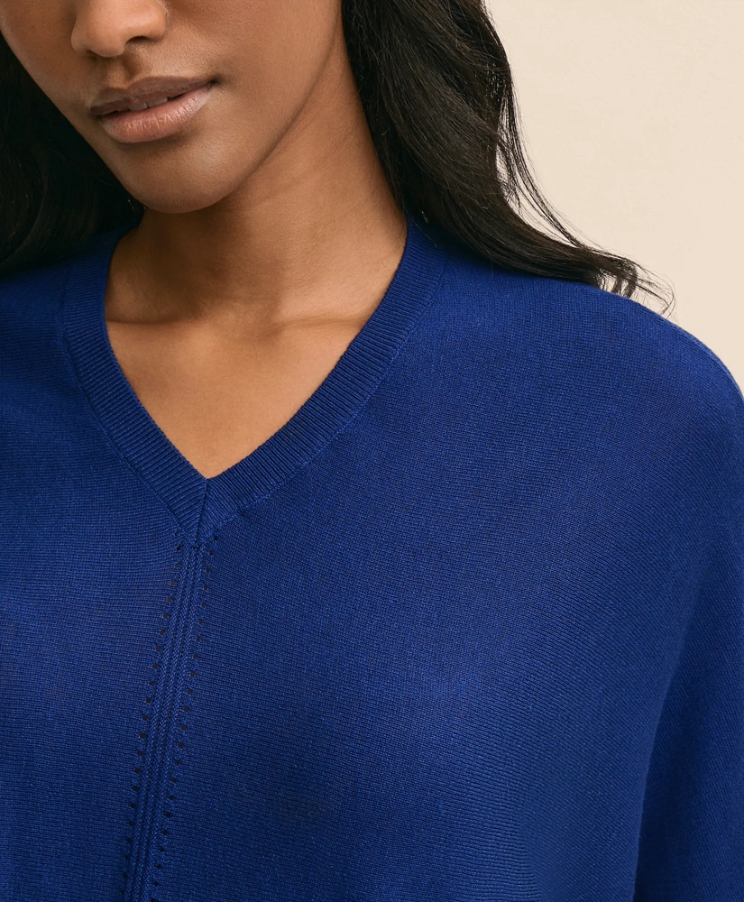 Silk-Cotton Dolman-Sleeve V-Neck Sweater, image 5