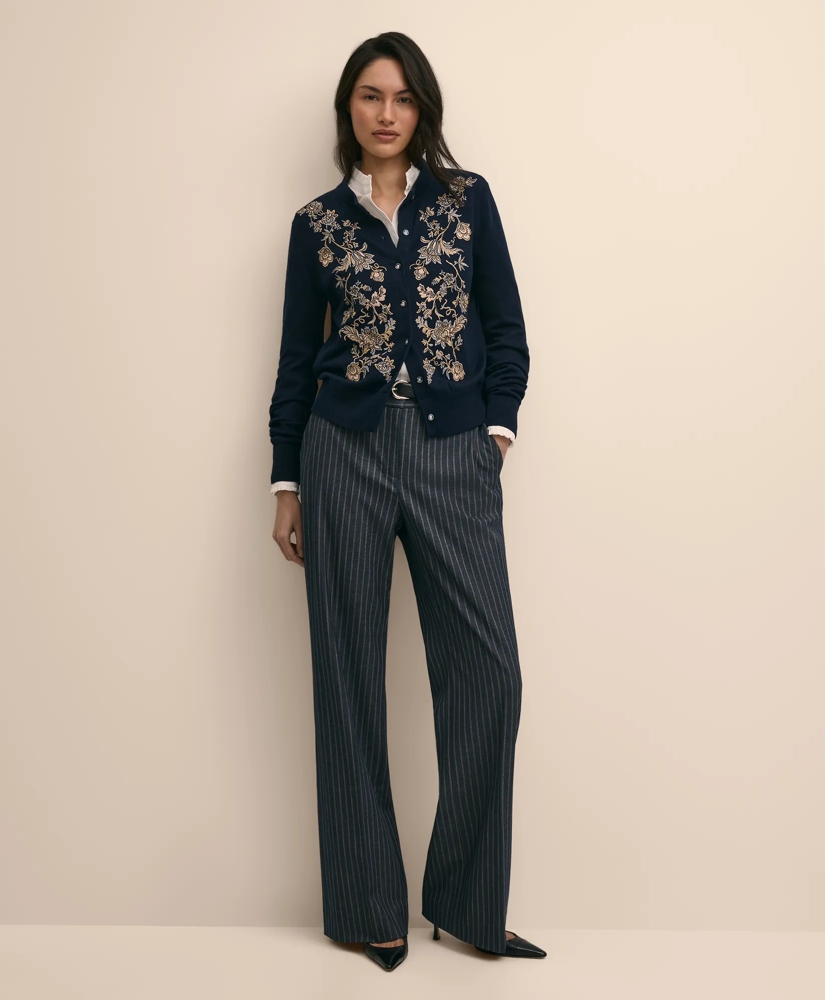 Cotton Brocade Embroidered Floral Cardigan, image 2