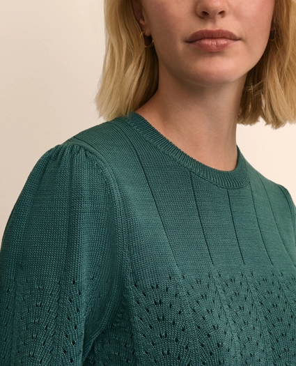 Cotton Pointelle Sweater, image 3