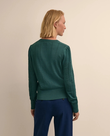 Cotton Pointelle Sweater, image 4